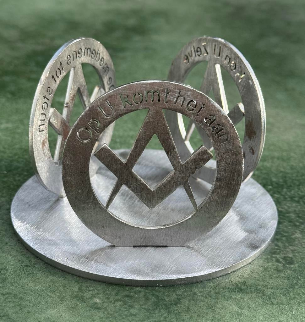 Handgemaakt Design Object voor op bureau Vrijmetselaar, Ophalen of Verzenden