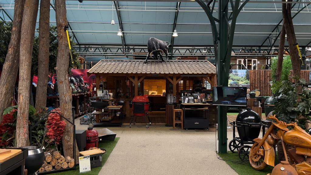 Showmodel Blokhut Dubai - OP = OP, Tuin en Terras, Tuinhuizen, Ophalen, Blokhut, Zo goed als nieuw, 2 ramen