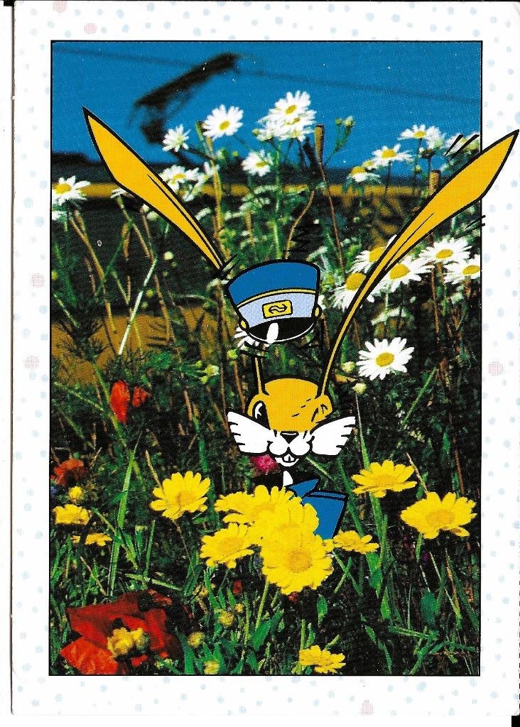 Ansichtkaart	Railrunner	Haas conducteur, Verzenden, 1980 tot heden, Ongelopen, Voertuig