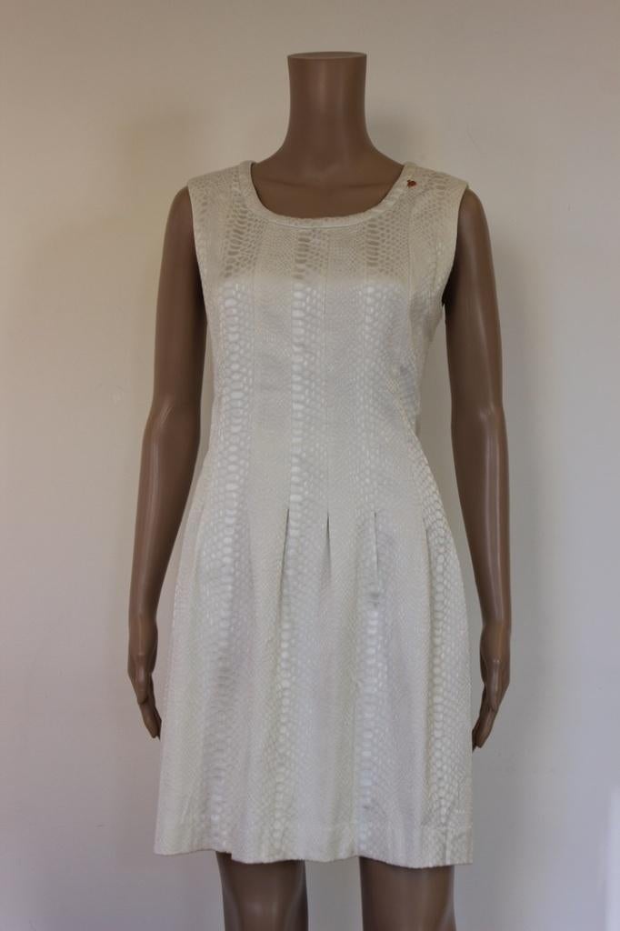 Given roomwitte/mintgroene jurk maat L, ., Maat 42/44 (L), Ophalen of Verzenden, Zo goed als nieuw