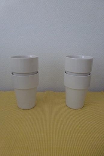 bekers wit nostalgische Coberco melk beker, Huis en Inrichting, Keuken | Servies, Ophalen, Overige materialen, Overige typen, Nieuw