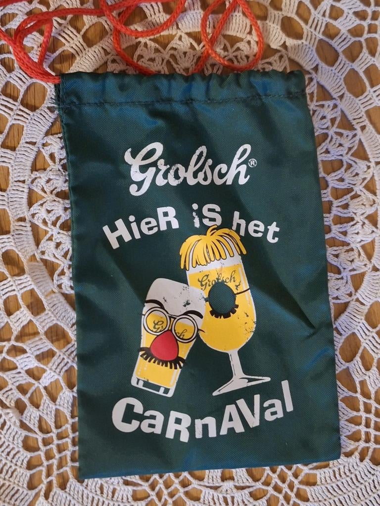 Grolsch muntenzakje : Hier is het Carnaval, Verzamelen, Ophalen of Verzenden, Grolsch