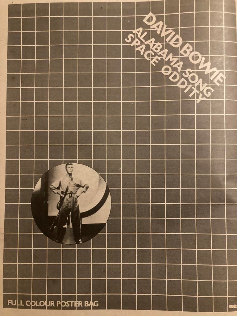 Paginagrote A3 advertentie DAVID BOWIE Alabama Song release, Ophalen of Verzenden