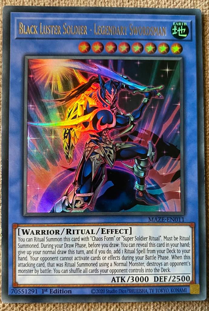 Yu-Gi-Oh! Black Luster Soldier - Legendary Swordsman MAZE 1s, Hobby en Vrije tijd, Verzamelkaartspellen | Yu-gi-Oh!, Ophalen of Verzenden