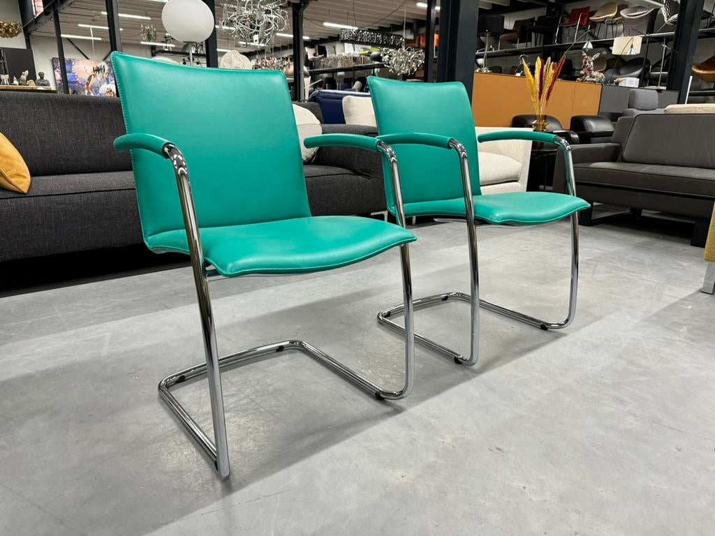 2 Nieuw Leolux Freyr eetkamerstoelen Lagoon design stoel, Huis en Inrichting, Stoelen, Leolux, Twee, Overige kleuren, Nieuw
