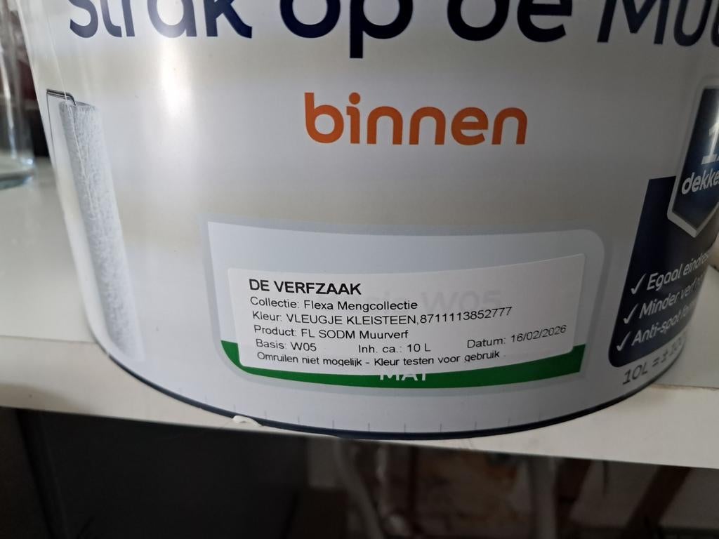 Muurverf voor binnen 10L, Ophalen