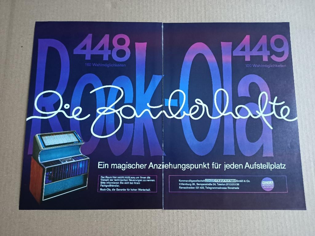 Reclame: Rock-ola 448/449 (1972) jukebox, Verzenden, Gebruikt, 1950 tot 1960, Seeburg