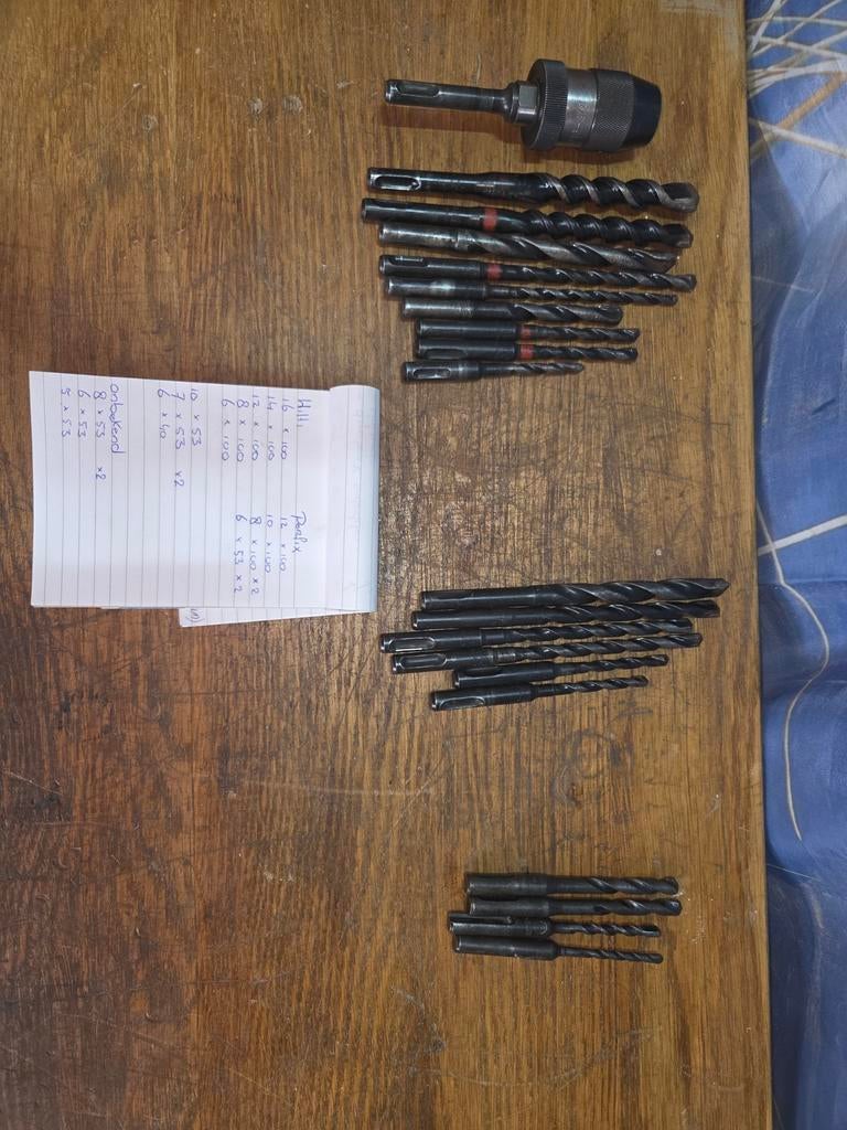 SDS steenboren + boorkop., Ophalen of Verzenden, Zo goed als nieuw, Boor- en/of Breekhamer