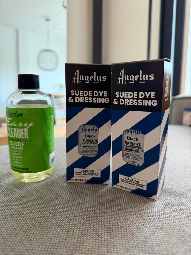 Angelus Suède Verf Zwart & Easy Cleaner Set, Ophalen, Nieuw, Zwart, Overige typen