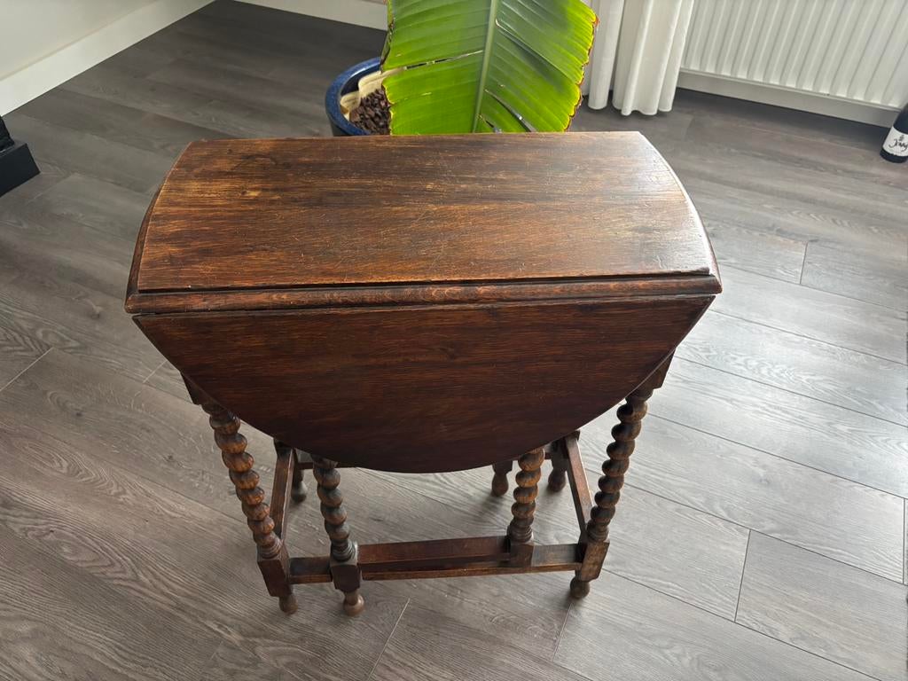 Antiek klaptafeltje, Ophalen, Zo goed als nieuw, 75 cm of meer, 60 cm of meer