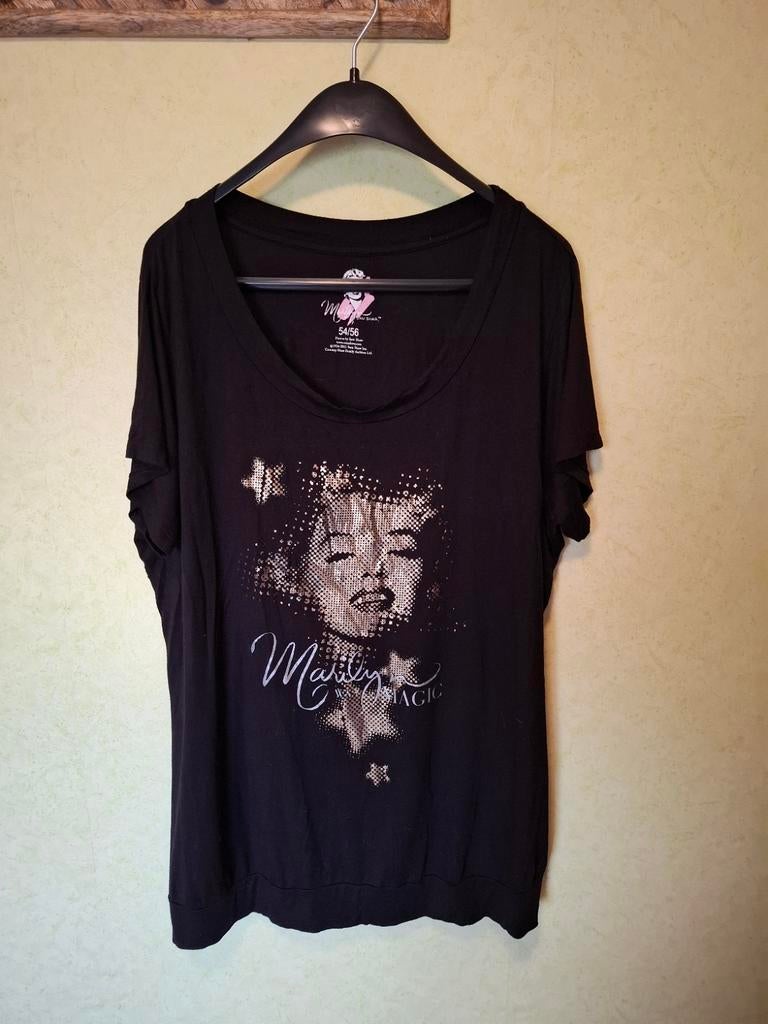 Marilyn Monroe T‑shirt “Magic” Sam Shaw licentie maat 54, Zwart, Maat 46/48 (XL) of groter, Sam shaw, Ophalen of Verzenden