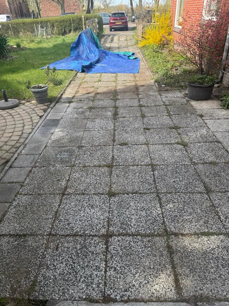 Gratis 200m2 bestrating: stoeptegels betontegels grindtegels, Tuin en Terras, Tegels en Klinkers, Ophalen, Gebruikt, 10 m² of meer