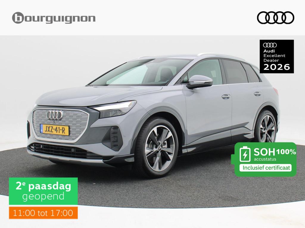 Audi Q4 e-tron 45 e-tron 286 Pk 82Kwh | Trekhaak | Stoelverw, Auto's, Automaat, Gebruikt, Zwart, 82 kWh