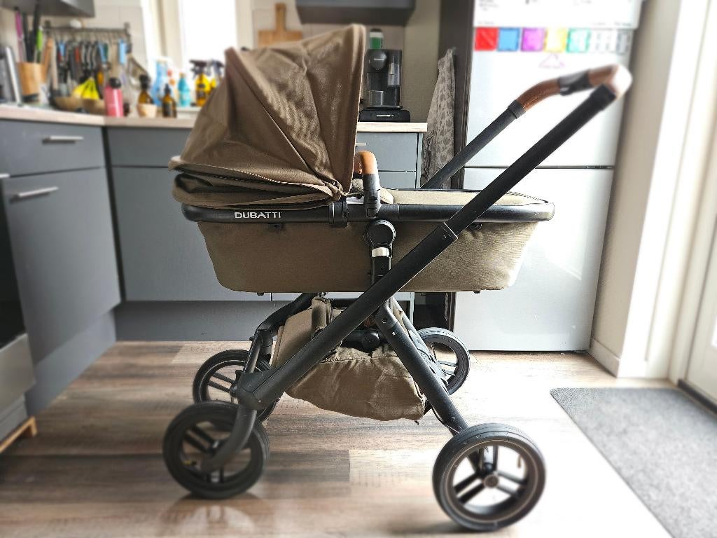 Complete Dubatti One Kinderwagen incl. voetenzak & regenhoes, Gebruikt, Verstelbare duwstang, Ophalen, Kinderwagen