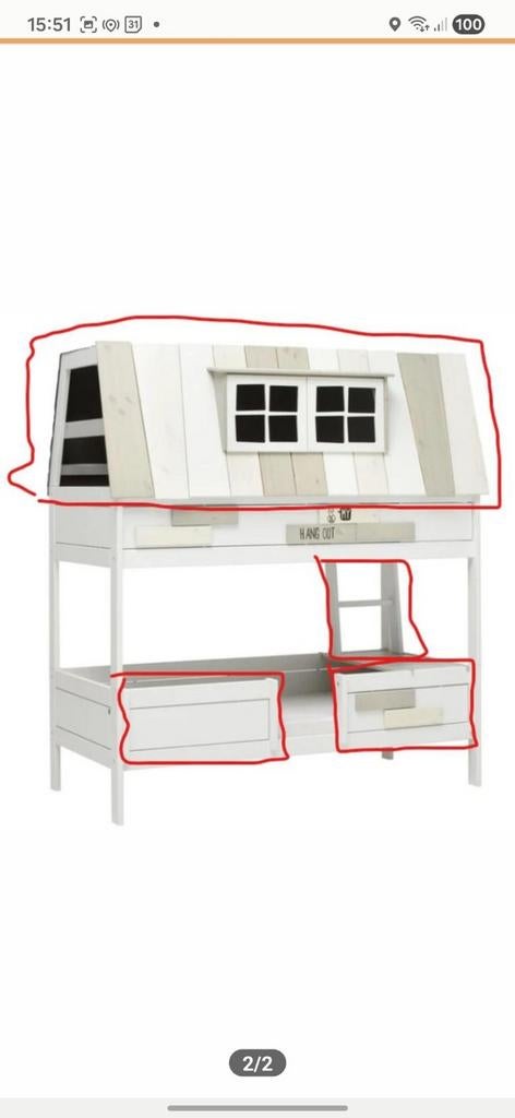 Lifetime Hangout Stapelbed - opbouw, Ophalen, Gebruikt, Stapelbed