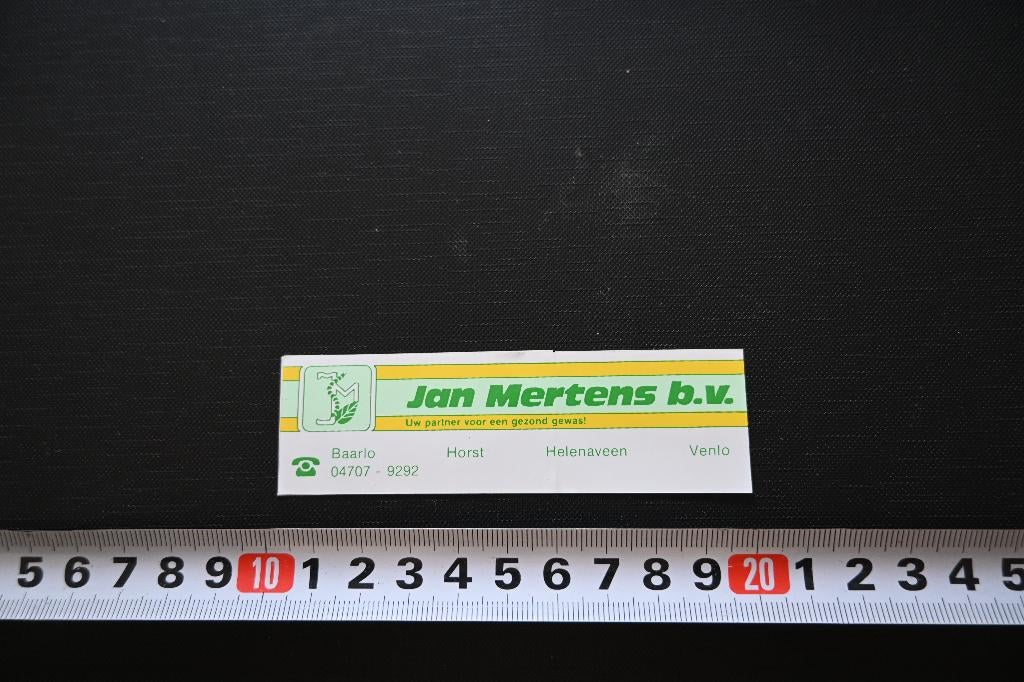 sticker folie JAN MERTENS BV baarlo horst helenaveen venlo, Verzamelen, Ophalen, Zo goed als nieuw
