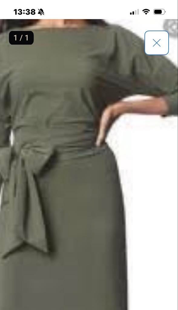 LaDress Carla zgan Jurk Olijfgroen xxs-m, Maat 42/44 (L), Ophalen of Verzenden, Zo goed als nieuw, Boven de knie