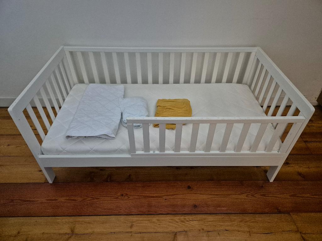 Peuterbed / Toddler bed with mattress, Gebruikt, 70 tot 85 cm, 140 tot 160 cm, Ophalen