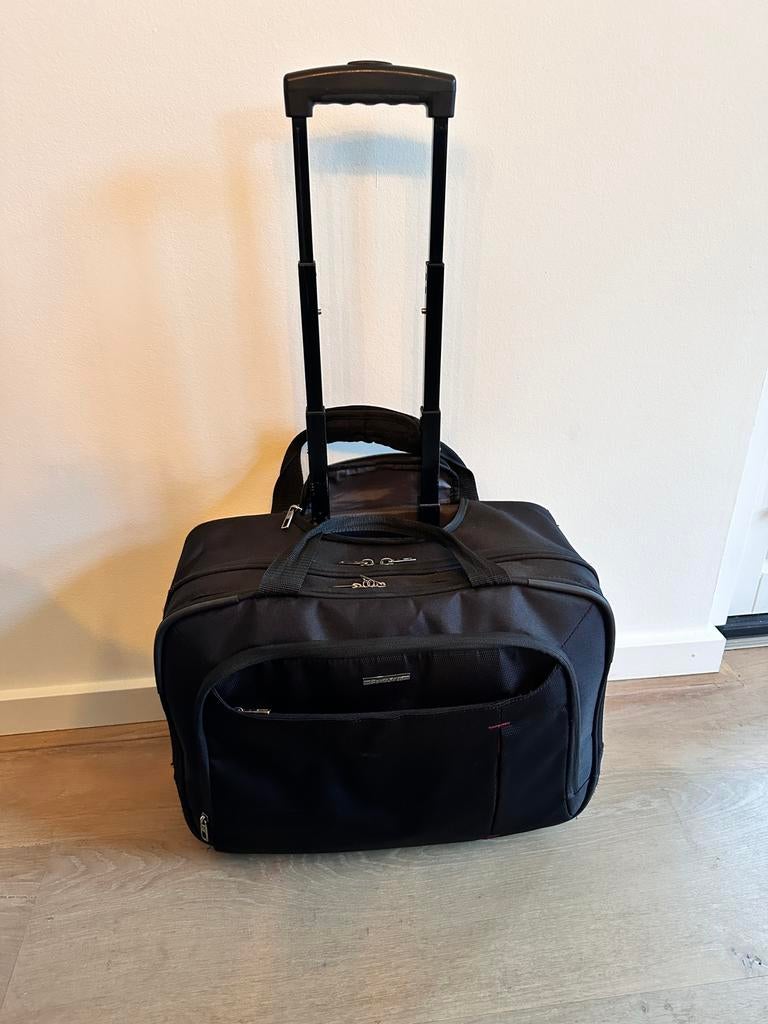 Mooie, zwarte Samsonite trolley - handige indeling!, Ophalen of Verzenden, Uitschuifbare handgreep