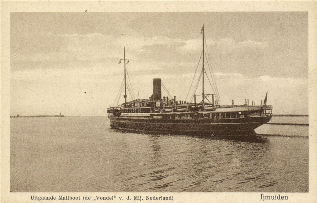 Uitgaande Mailboot [de Vondel v.d. Mij. Nederland] - IJmuide, Ophalen of Verzenden, Voor 1920, Ongelopen, Noord-Brabant