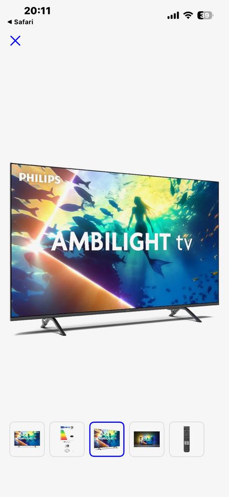 Ambilight tv phillips 50 inch nieuw in doos, Philips, 50 Hz, Nieuw, Ophalen of Verzenden