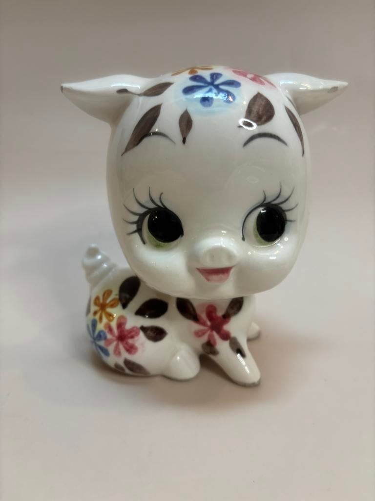 Bijzondere Vintage Spaarpot Japans Varken, Verzamelen, Ophalen of Verzenden, Gebruikt, Steen, Aardewerk of Keramiek, Dier