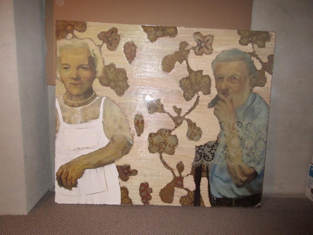 Modern mixed media schilderij, gesigneerd., Antiek en Kunst, Ophalen