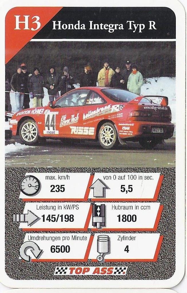 H3 autokaartje  Honda Interga Typ R, Ophalen of Verzenden, Zo goed als nieuw, Auto's