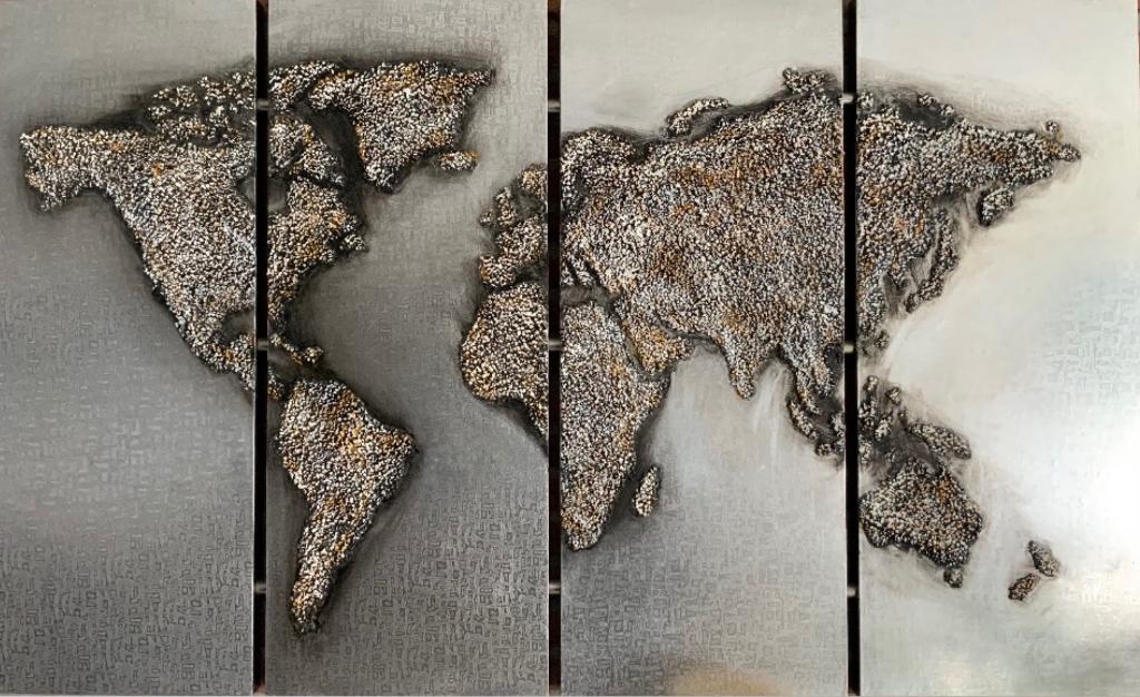 Wereld vierluik, Ophalen, Gebruikt, Zilver, Hout