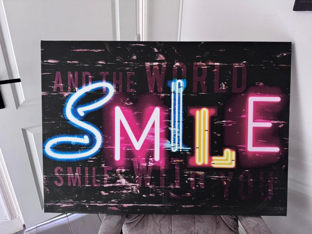 Muurdecoratie Canvas 100x70cm, Ophalen, 50 tot 75 cm, Zo goed als nieuw, Schilderij