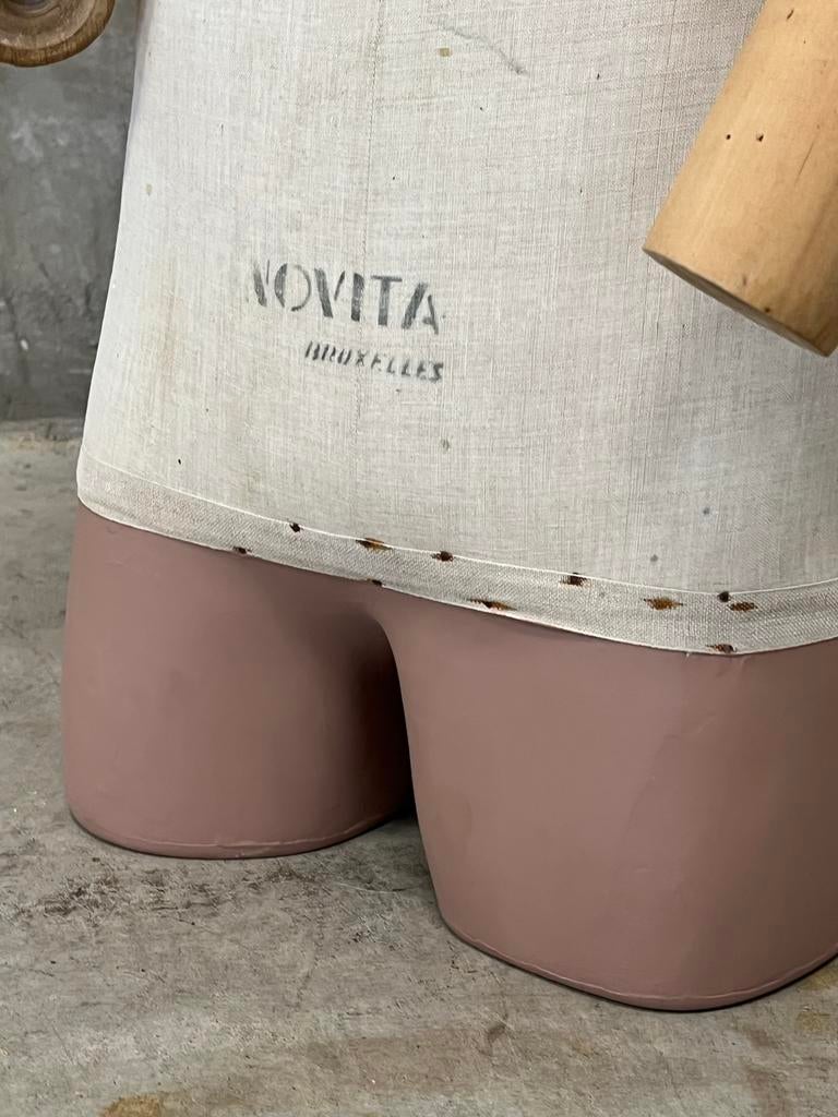 Zeldzame oude toonbank paspop, hout gips linnen, Ophalen