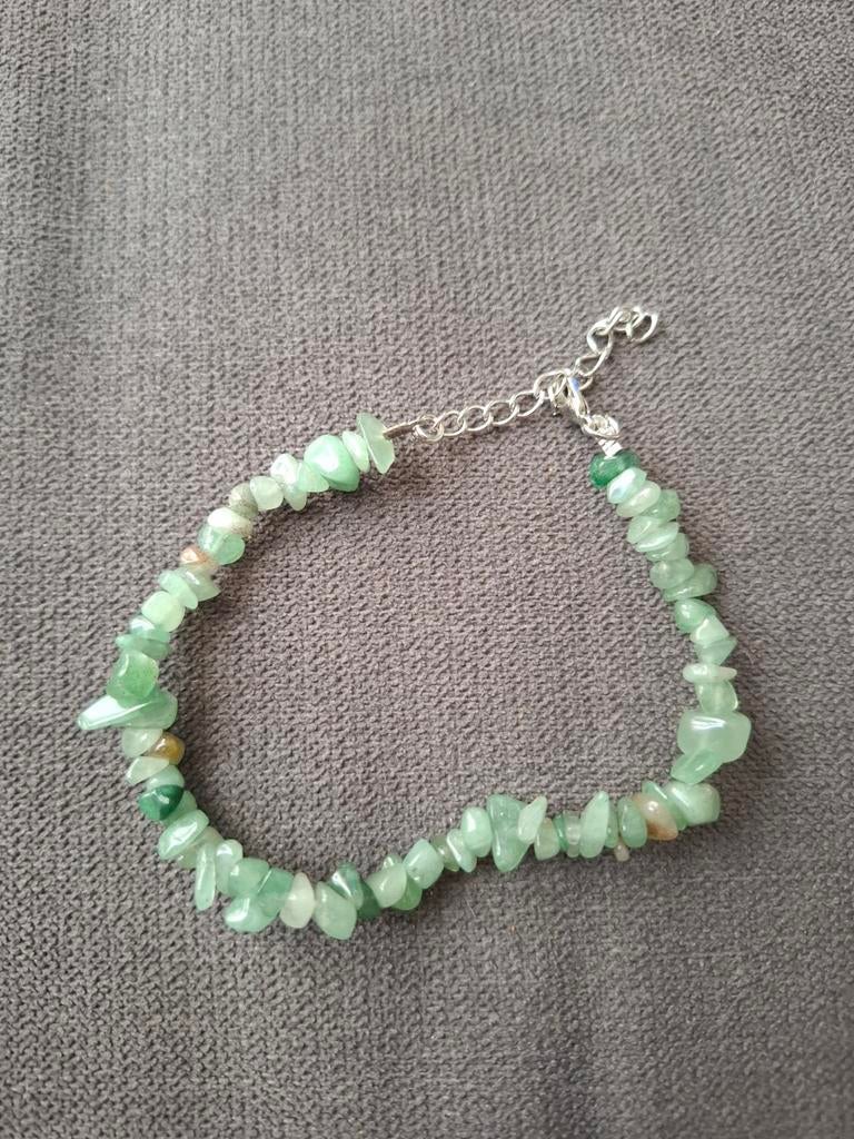 Armband natuursteen kralen chips groen edelsteen, Overige materialen, Nieuw, Ophalen of Verzenden, Groen