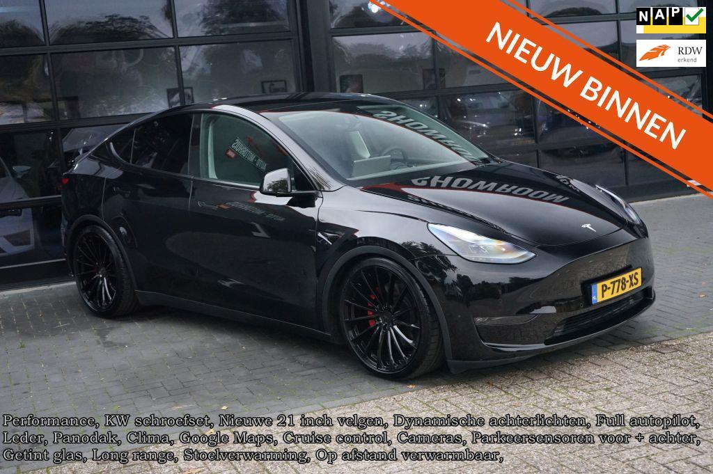 Tesla Model Y Performance AWD 75 kWh KW-Schroefset, Full aut, Automaat, Gebruikt, Zwart, 462 pk