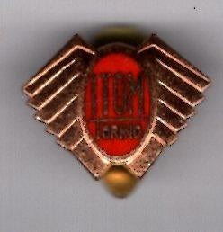 ITOM Torino bromfietsen email op koper knoopspeld ( G_244 ), Verzenden, Zo goed als nieuw, Transport, Speldje of Pin