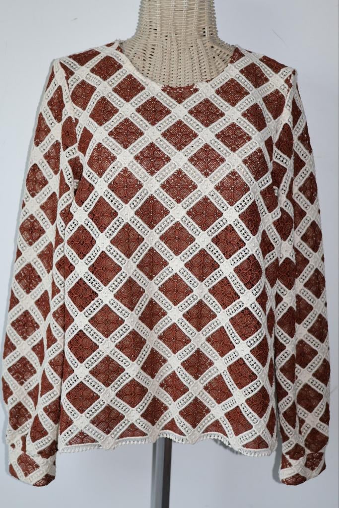 Sezane geweldig mooi truitje maat 46, Bruin, NL, Ophalen of Verzenden, Zo goed als nieuw