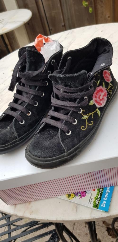 Dames gebloemde suède  enkel laarzen maat 38, Ophalen of Verzenden, Zwart, Boots