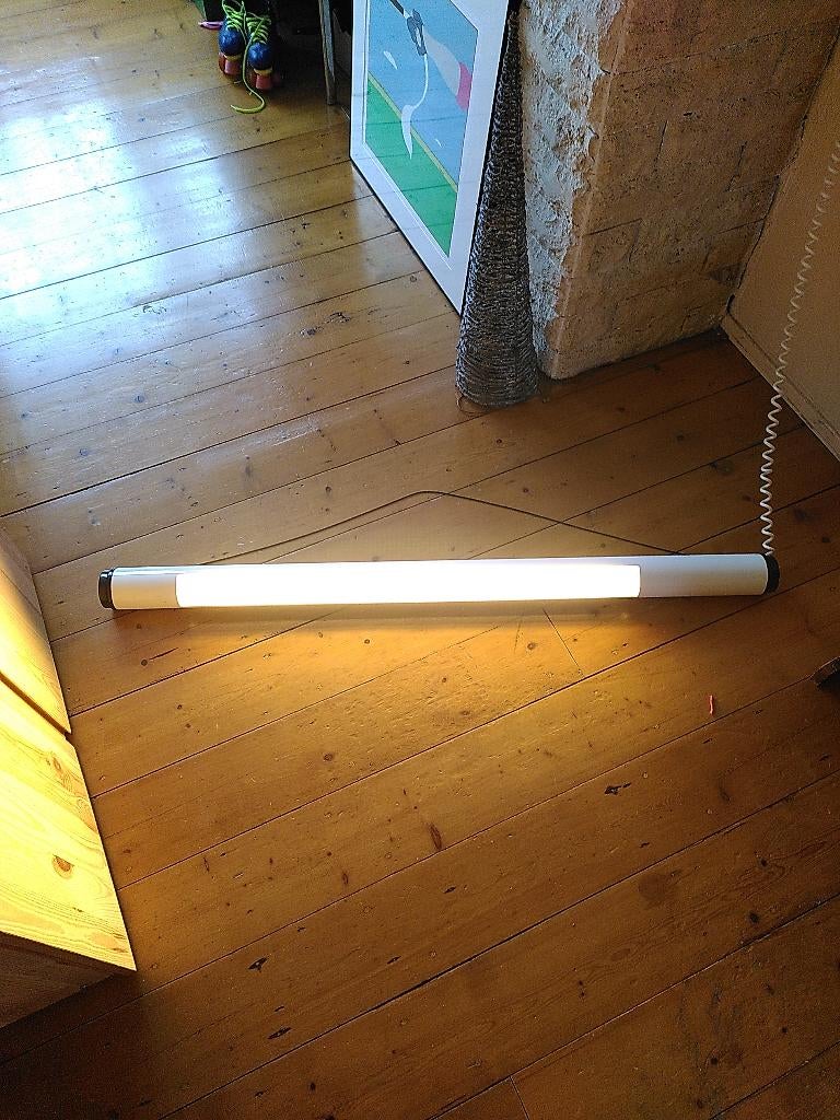 Vintage Hanglamp TL Tube, Gebruikt, Ophalen of Verzenden, Memphis, eighties, Minder dan 50 cm