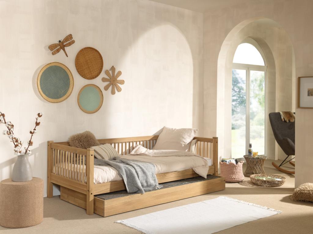 Forrest Oak kajuitbed - 90x200 - Massief eiken, Niet ingevuld, Niet ingevuld, Niet ingevuld