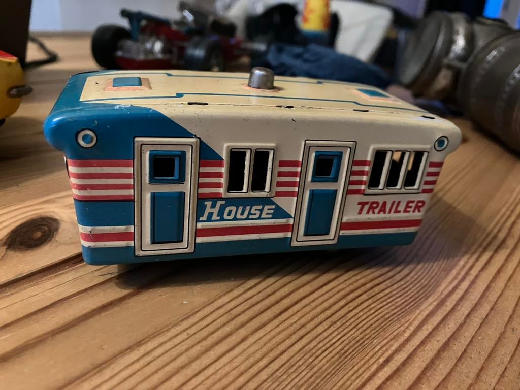 Blikken speelgoed caravan made in Japan house trailer, Ophalen of Verzenden, Zo goed als nieuw