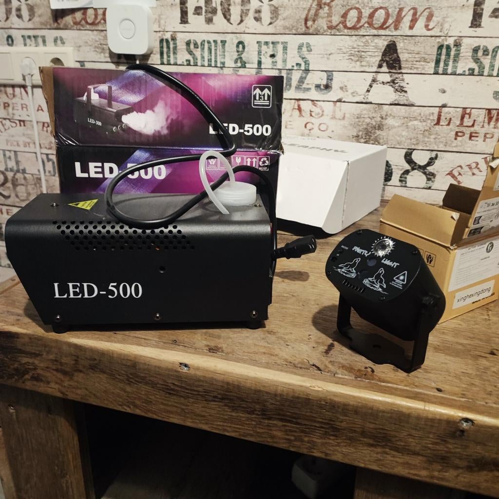 Rookmachine LED-500 met Laser Licht en Vloeistof, Ophalen of Verzenden, Nieuw, Rookmachine