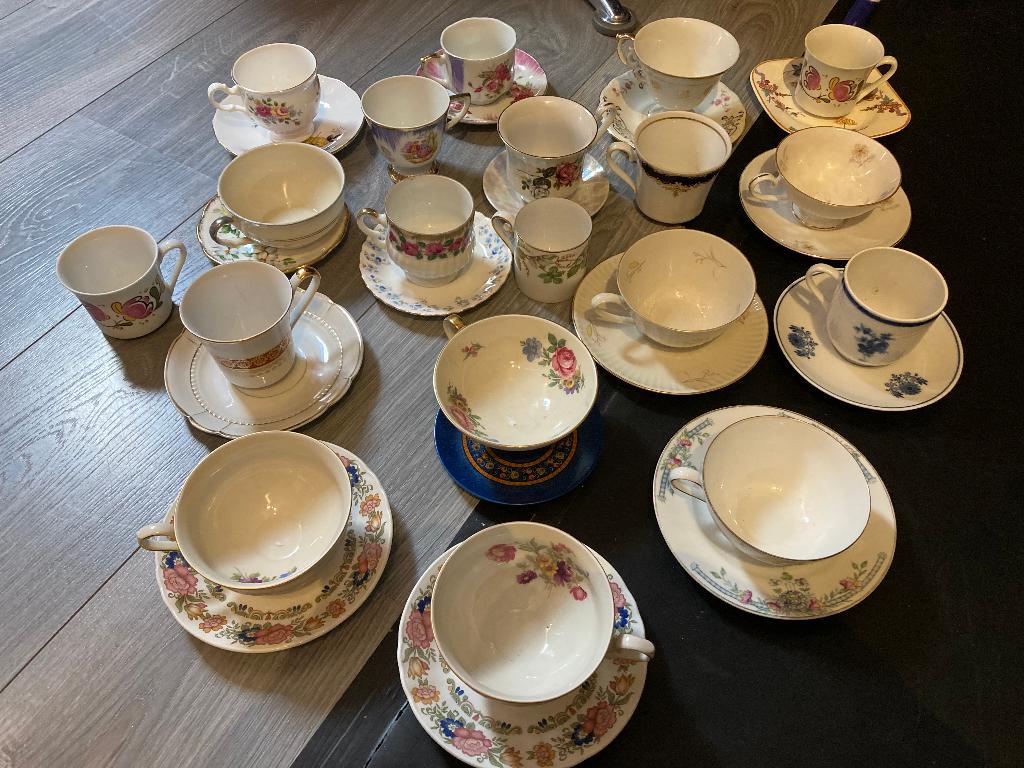 Vintage antiek porselein servies Chinees Engels theeservies, Ophalen of Verzenden
