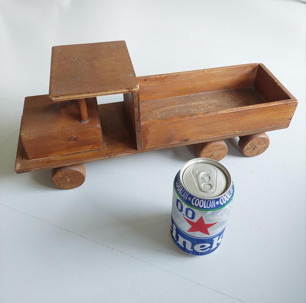 Houten Auto 40cm Speelgoed Vrachtauto Brocante Vintage, Ophalen of Verzenden