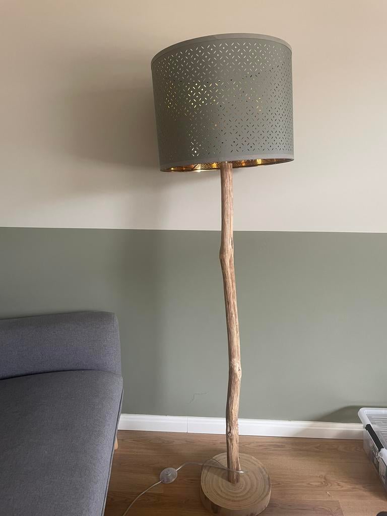 Staande lamp, Ophalen, Zo goed als nieuw, Hout, 150 tot 200 cm