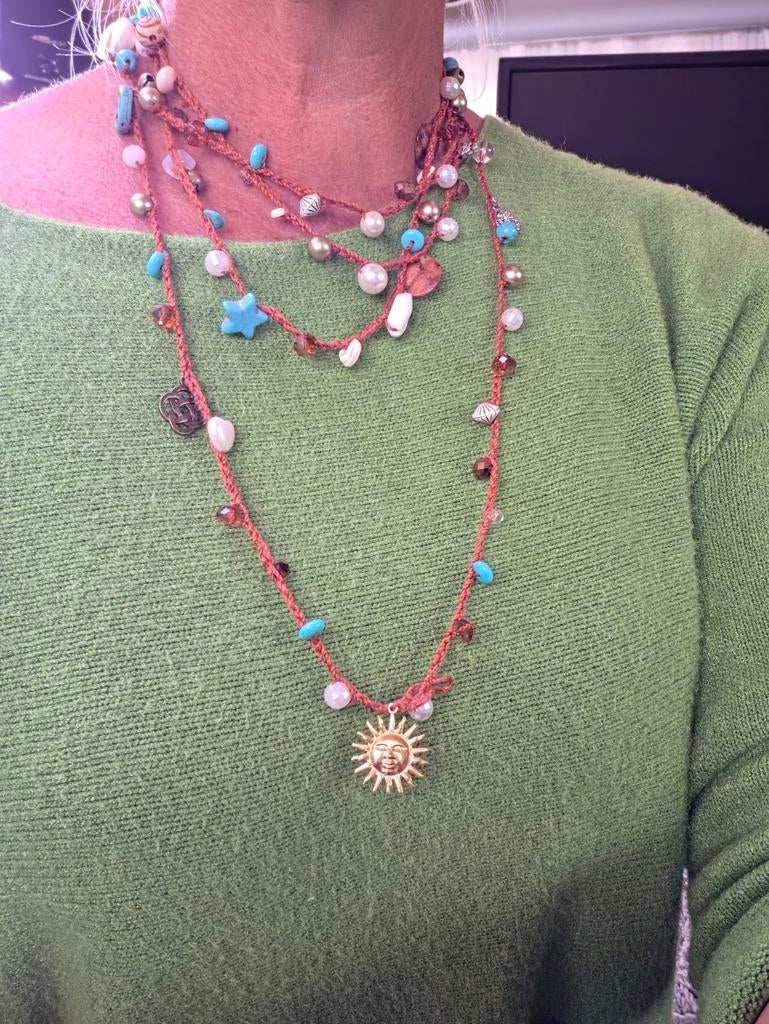 Long beaded necklace 200cm, Ophalen of Verzenden, Nieuw, Overige materialen