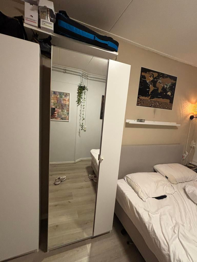 Ikea PAX kast 200x77x40 met spiegeldeur, Ophalen, Gebruikt, Eenpersoons