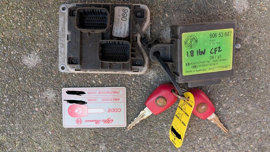 ECU set Alfa Romeo 1.8 16v Twinspark 145, 146, 156, GTV, Ophalen of Verzenden, Gebruikt, Alfa Romeo