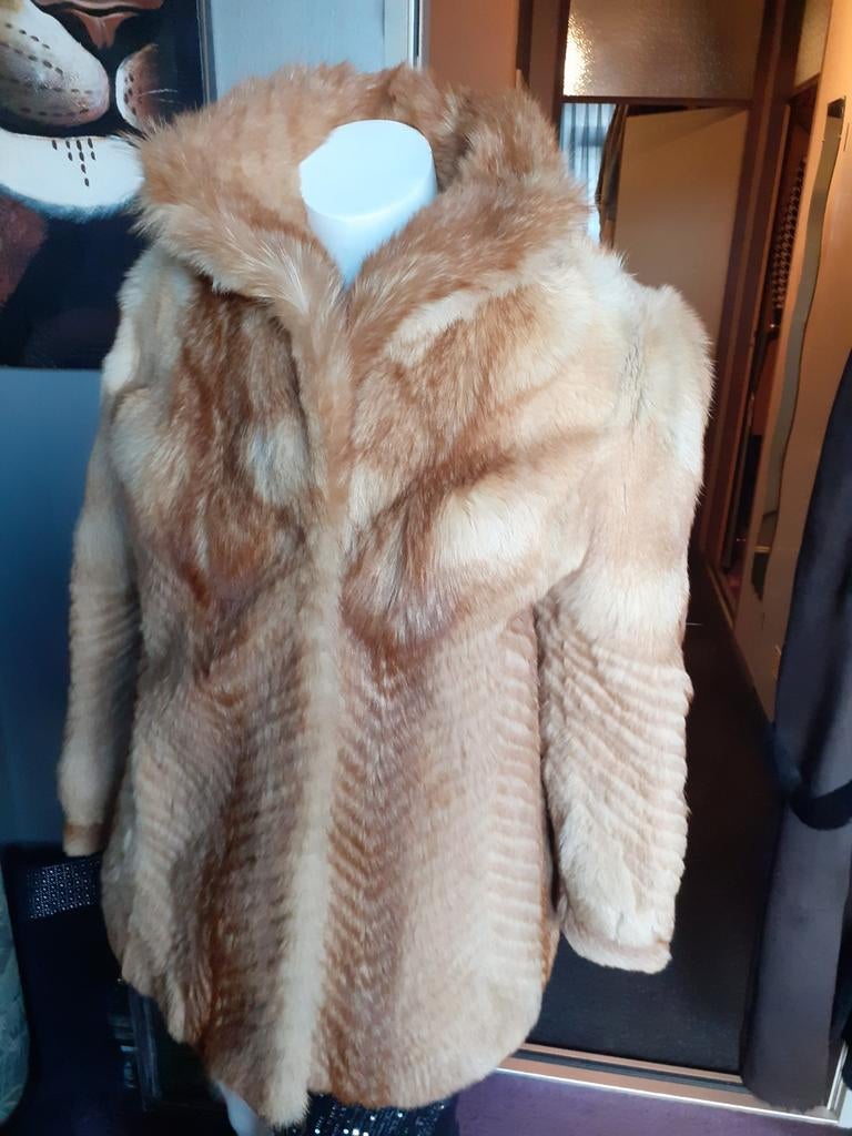 Prachtige echte bruine bontjas bont jas bontmantel maat L, Ophalen of Verzenden, Zo goed als nieuw, Maat 42/44 (L), Bruin