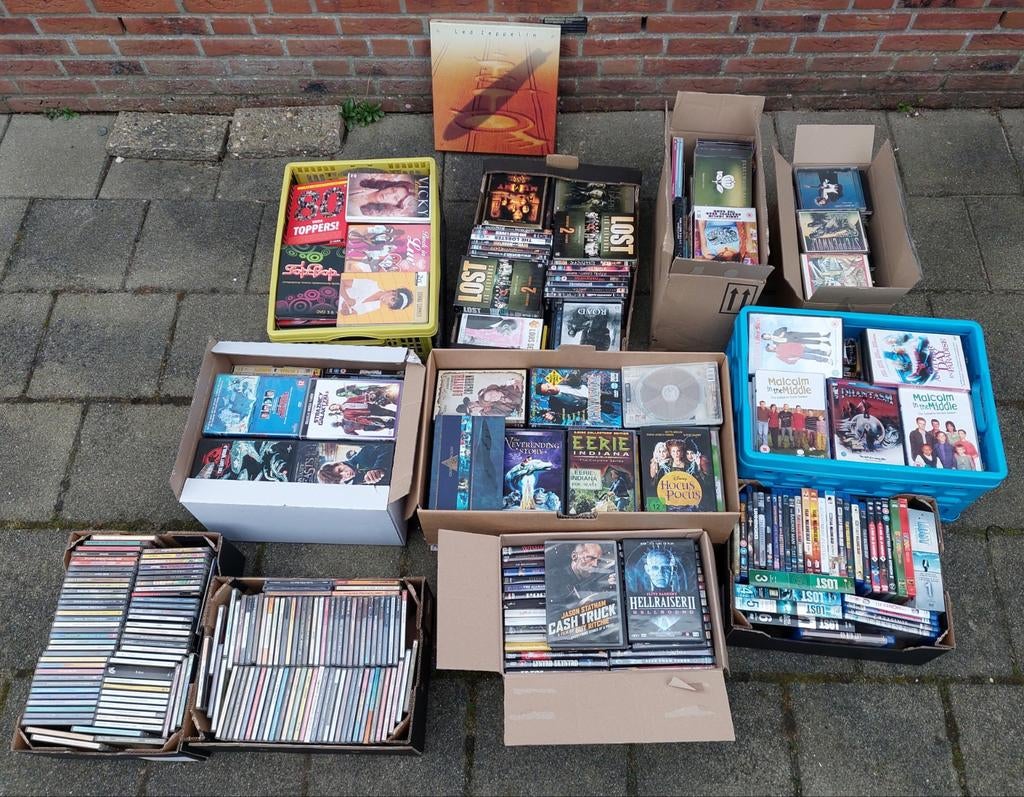 Grote collectie dvd's & cd's (11 dozen), Alle leeftijden, Ophalen, Gebruikt