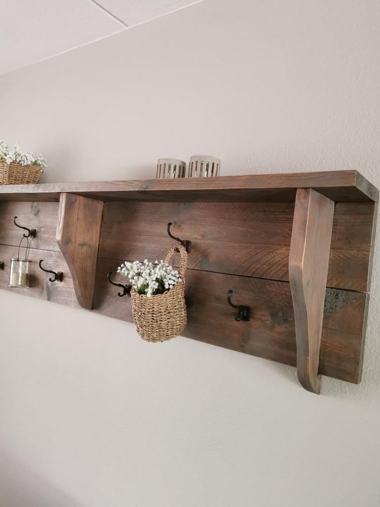 Regaal kapstok, Ophalen of Verzenden, Hout, Wandkapstok, Minder dan 100 cm