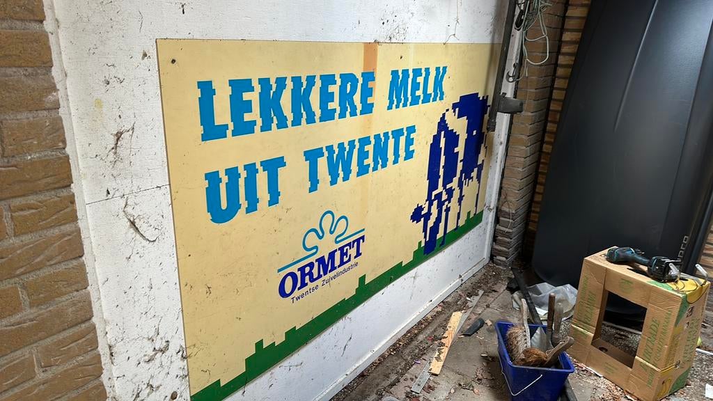 Ormet plaat leuk voor in je melkstal, Ophalen, Reclamebord